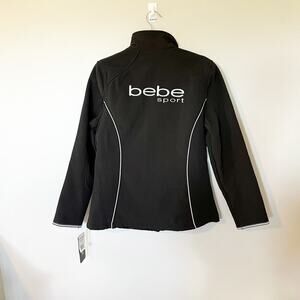 Bebe Sport Black Full Zip Jacket With Zippered Pockets Size Medium NWT‎